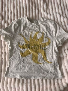 SHEIN Light Gray Graphic 'Sol Mate' Short Sleeve Tee